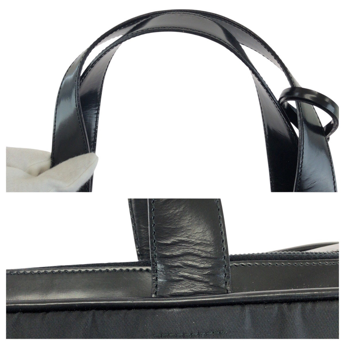 24135
PRADA プラダ テスート 三角ロゴプレート ブラック 黒 シルバー金具 ナイロン / レザー ビジネスバッグ ブリーフケース メンズ ABP36