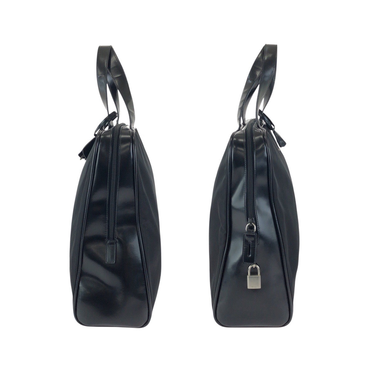 24135
PRADA プラダ テスート 三角ロゴプレート ブラック 黒 シルバー金具 ナイロン / レザー ビジネスバッグ ブリーフケース メンズ ABP36