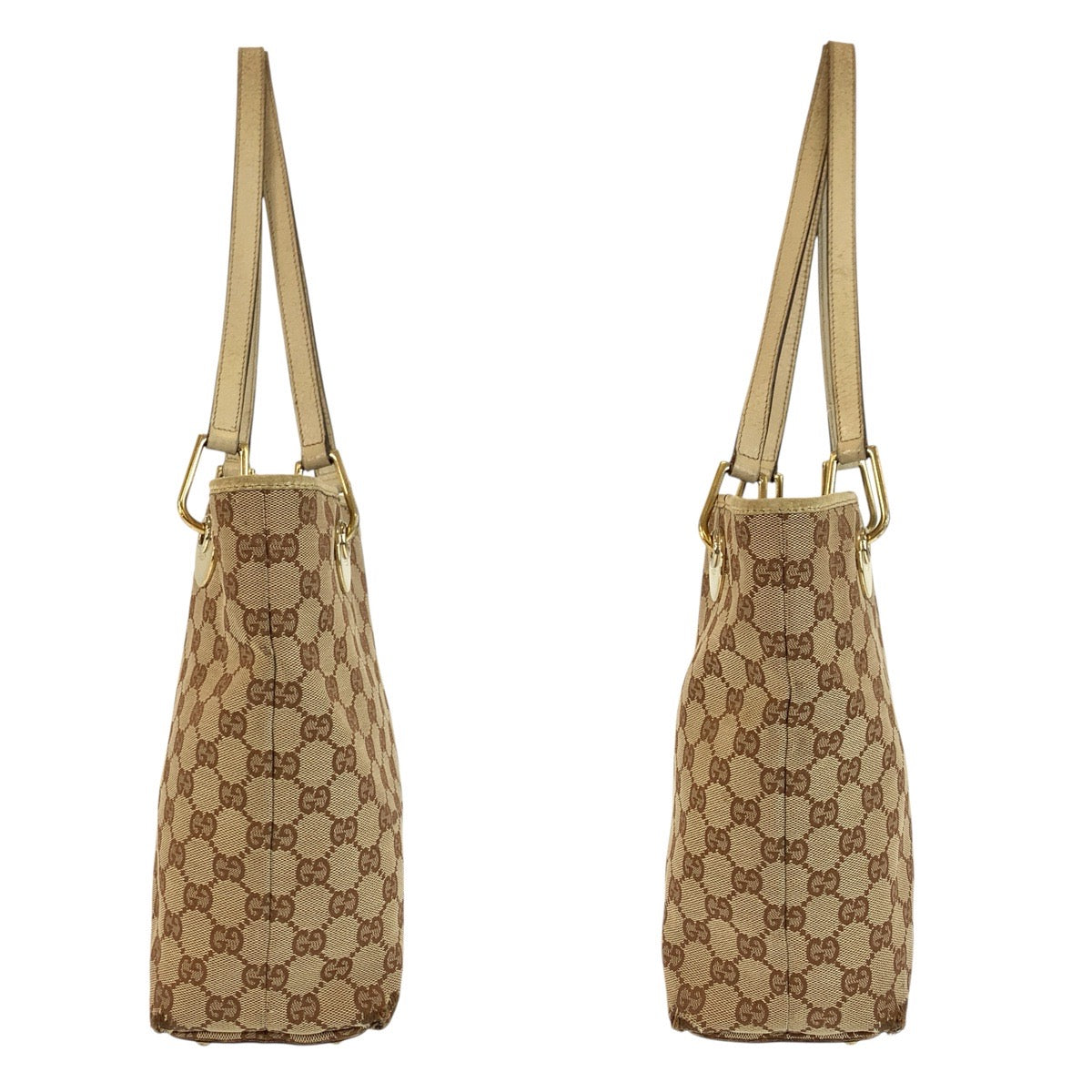 24136
GUCCI グッチ ベージュ アイボリー ゴールド金具 GGキャンバス / レザー 120840 トートバッグ ショルダーバッグ レディース B21