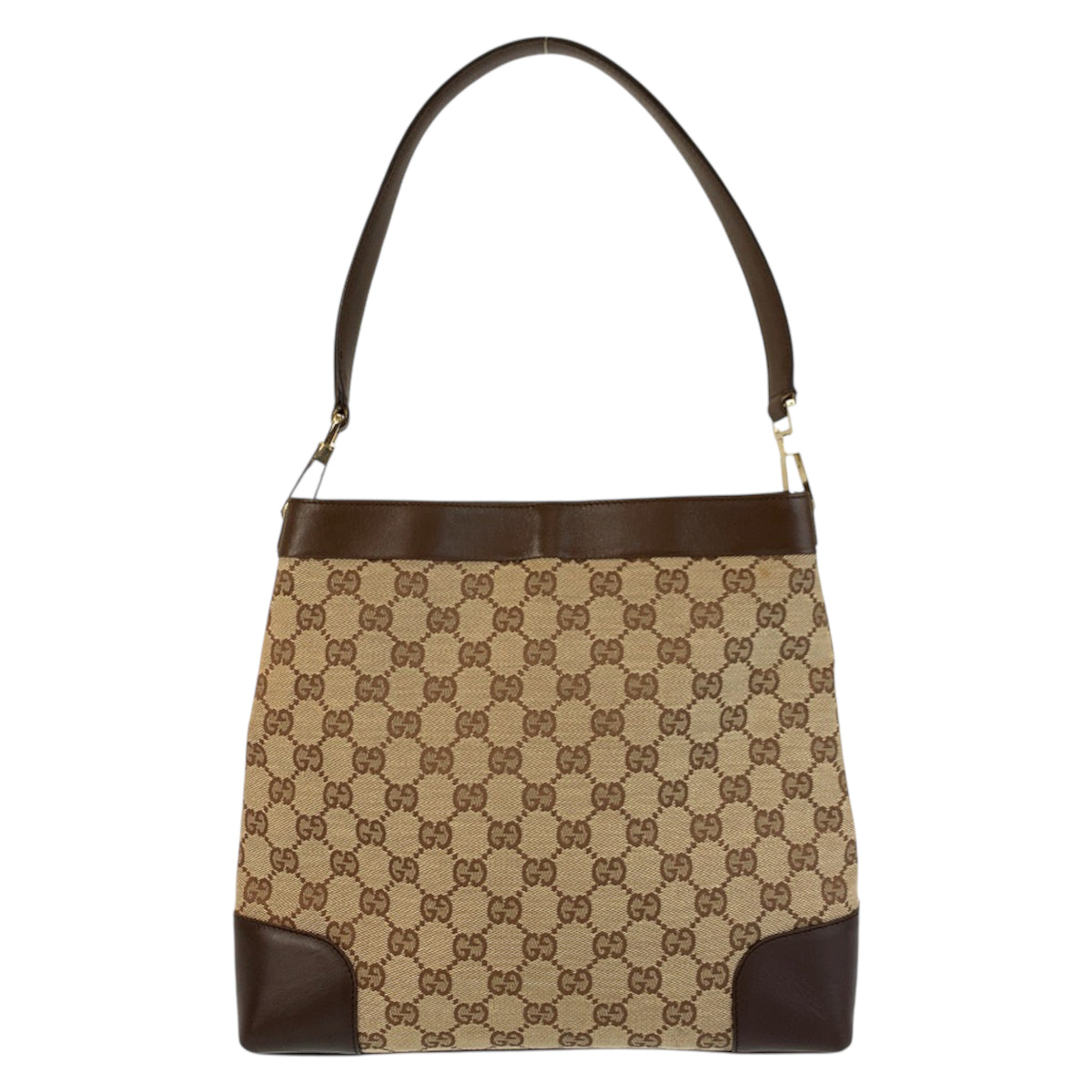24137
GUCCI グッチ ベージュ ブラウン ゴールド金具 GGキャンバス / レザー 001 4231 ショルダーバッグ レディース ABP35