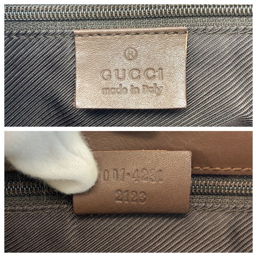 24137
GUCCI グッチ ベージュ ブラウン ゴールド金具 GGキャンバス / レザー 001 4231 ショルダーバッグ レディース ABP35