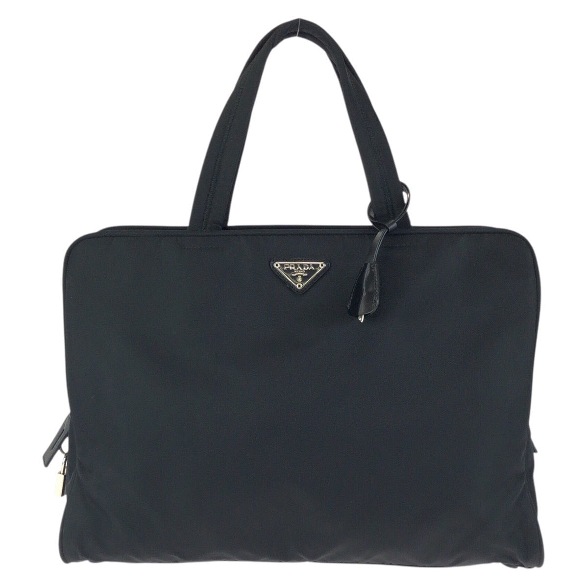 24138
PRADA プラダ テスート 三角ロゴプレート ブラック 黒 シルバー金具 ナイロン ビジネスバッグ ブリーフケース ハンドバッグ メンズ A42