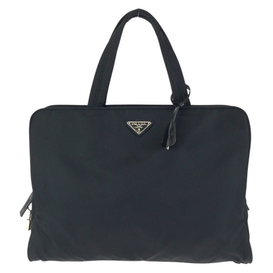 24138
PRADA プラダ テスート 三角ロゴプレート ブラック 黒 シルバー金具 ナイロン ビジネスバッグ ブリーフケース ハンドバッグ メンズ A42