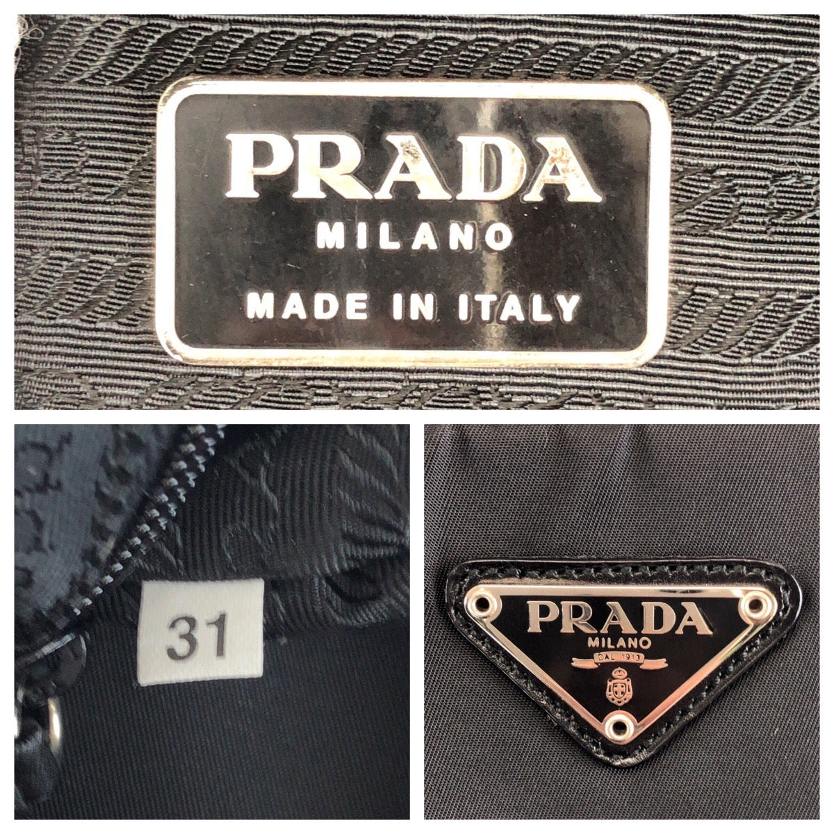 24138
PRADA プラダ テスート 三角ロゴプレート ブラック 黒 シルバー金具 ナイロン ビジネスバッグ ブリーフケース ハンドバッグ メンズ A42