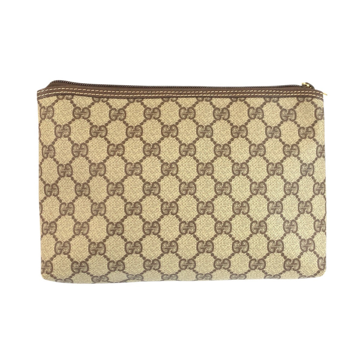 24139
GUCCI グッチ ヴィンテージ ベージュ ブラウン ゴールド金具 GGスプリームキャンバス / レザー 014 115 6088 クラッチバッグ セカンドバッグ レディース ABP16