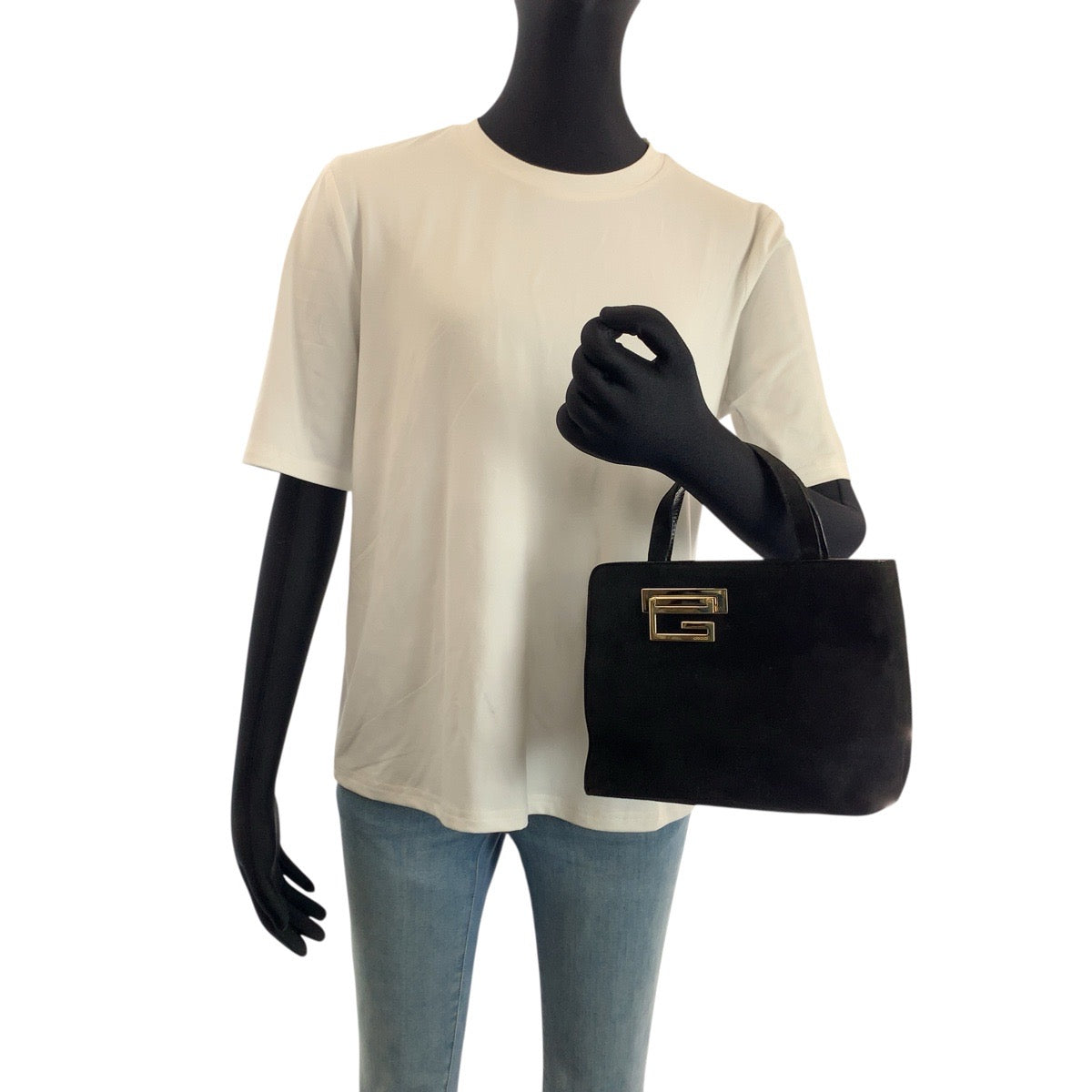 24140
GUCCI グッチ ブラック 黒 ゴールド金具 スウェード 007 1364 0285 ハンドバッグ トートバッグ レディース ABP28