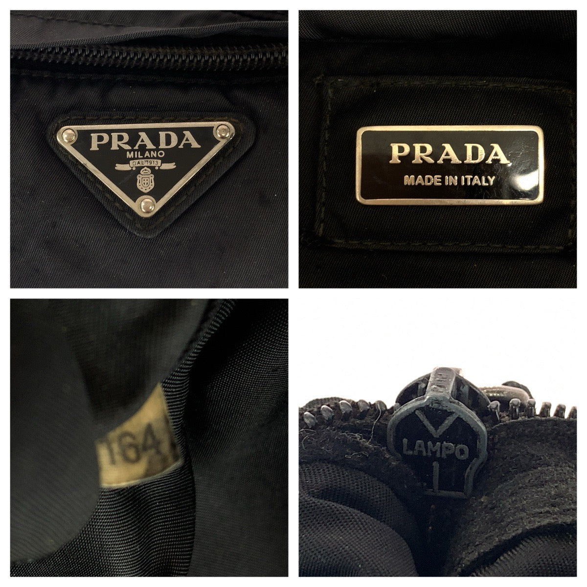 24141
PRADA プラダ テスート 三角ロゴプレート ブラック 黒 シルバー金具 ナイロン ボディバッグ ウエストバッグ メンズ B35