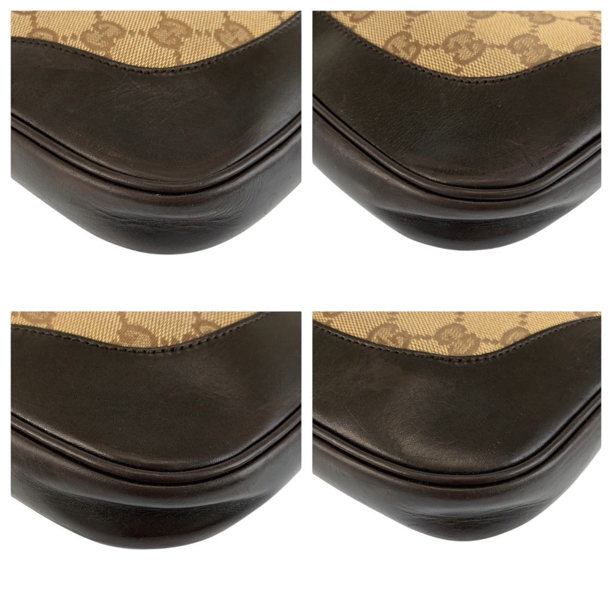 24142
GUCCI グッチ シェリーライン ジャッキー ベージュ ブラウン GGキャンバス / レザー 001 3306 ショルダーバッグ ハンドバッグ レディース AB42