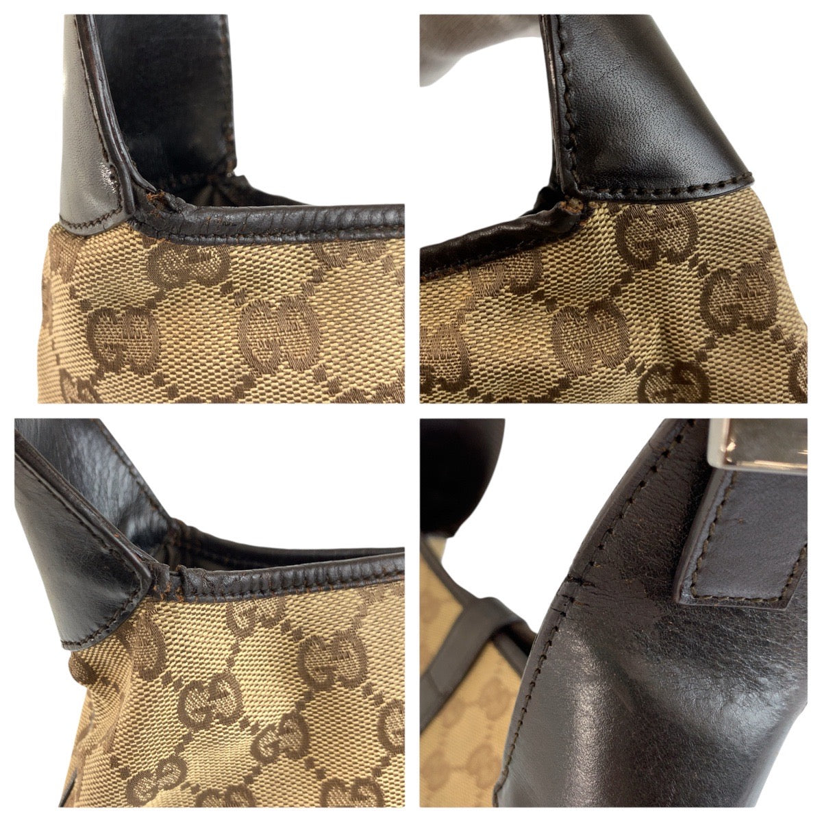 24142
GUCCI グッチ シェリーライン ジャッキー ベージュ ブラウン GGキャンバス / レザー 001 3306 ショルダーバッグ ハンドバッグ レディース AB42