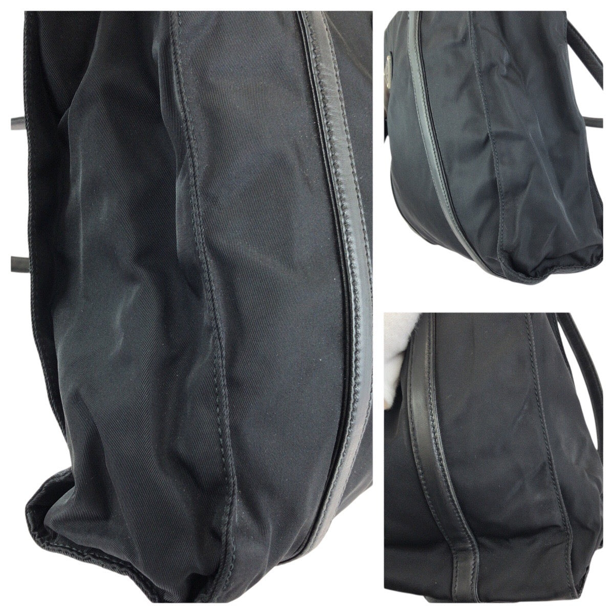 24143
PRADA プラダ テスート 三角ロゴプレート ブラック 黒 シルバー金具 ナイロン / レザー ショルダーバッグ レディース AB30