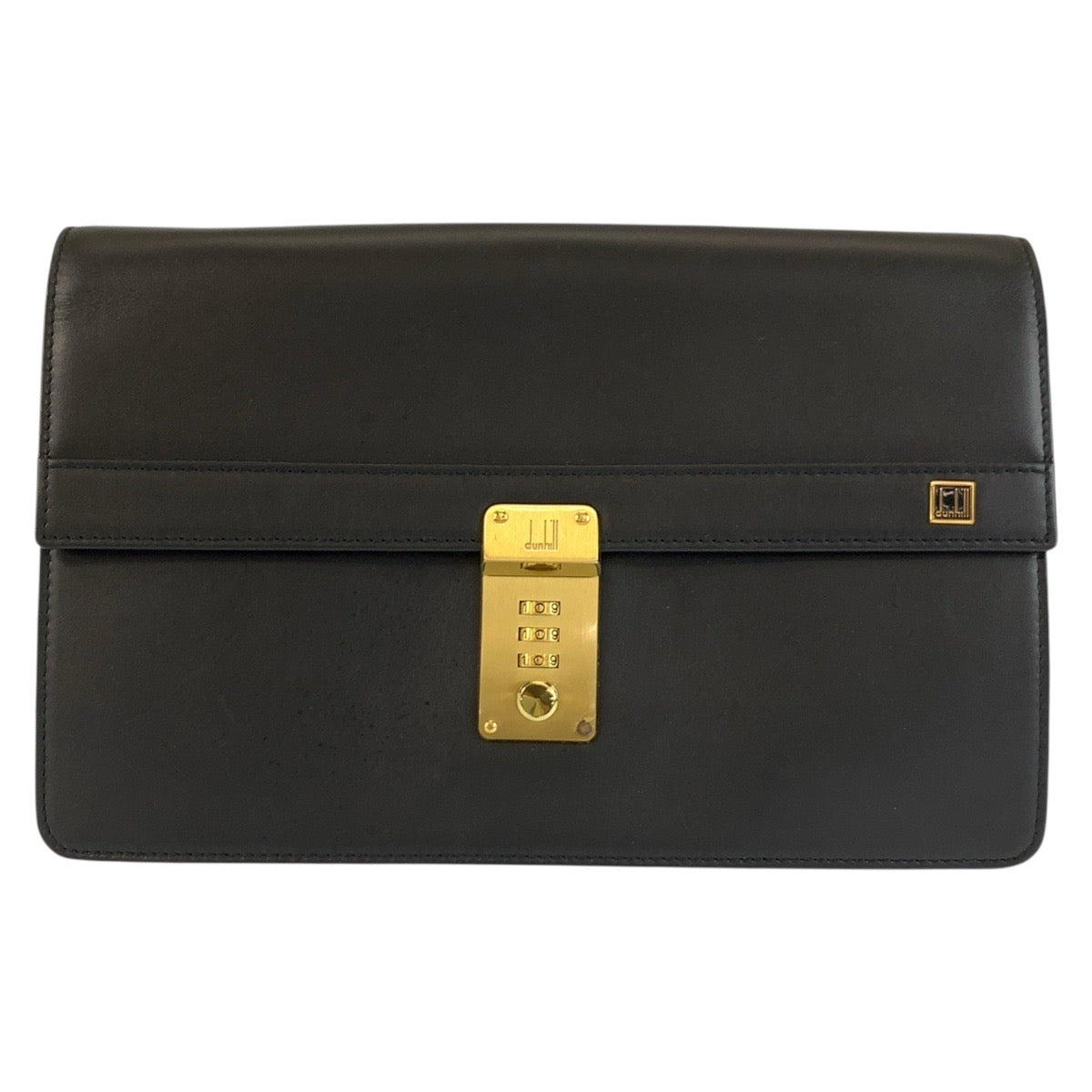 24144
Dunhill ダンヒル ブラック 黒 ゴールド金具 レザー クラッチバッグ セカンドバッグ メンズ ABP16