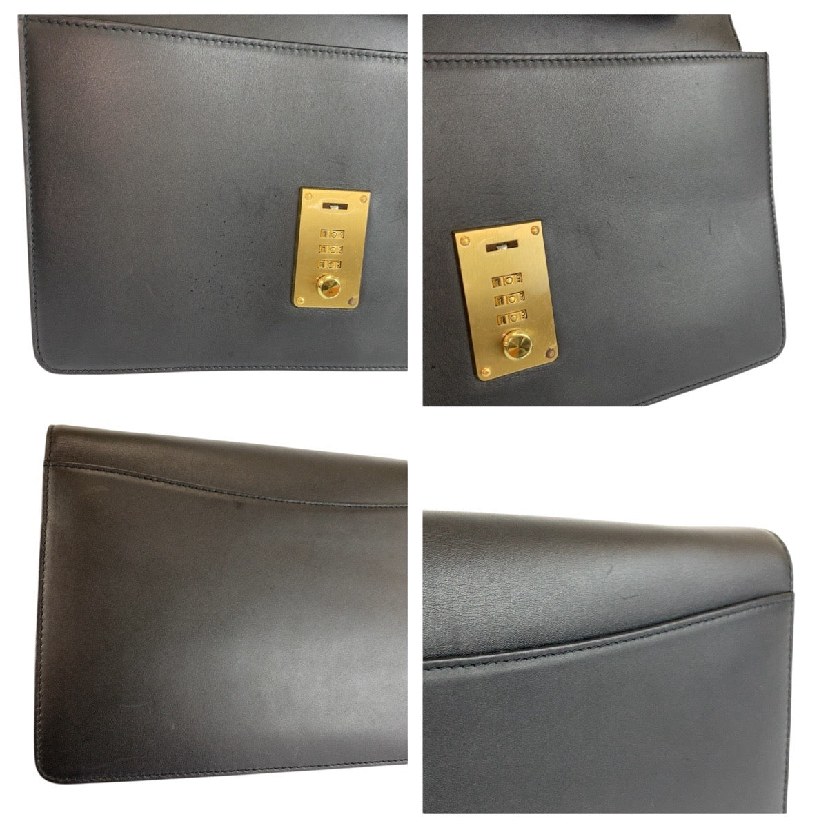 24144
Dunhill ダンヒル ブラック 黒 ゴールド金具 レザー クラッチバッグ セカンドバッグ メンズ ABP16
