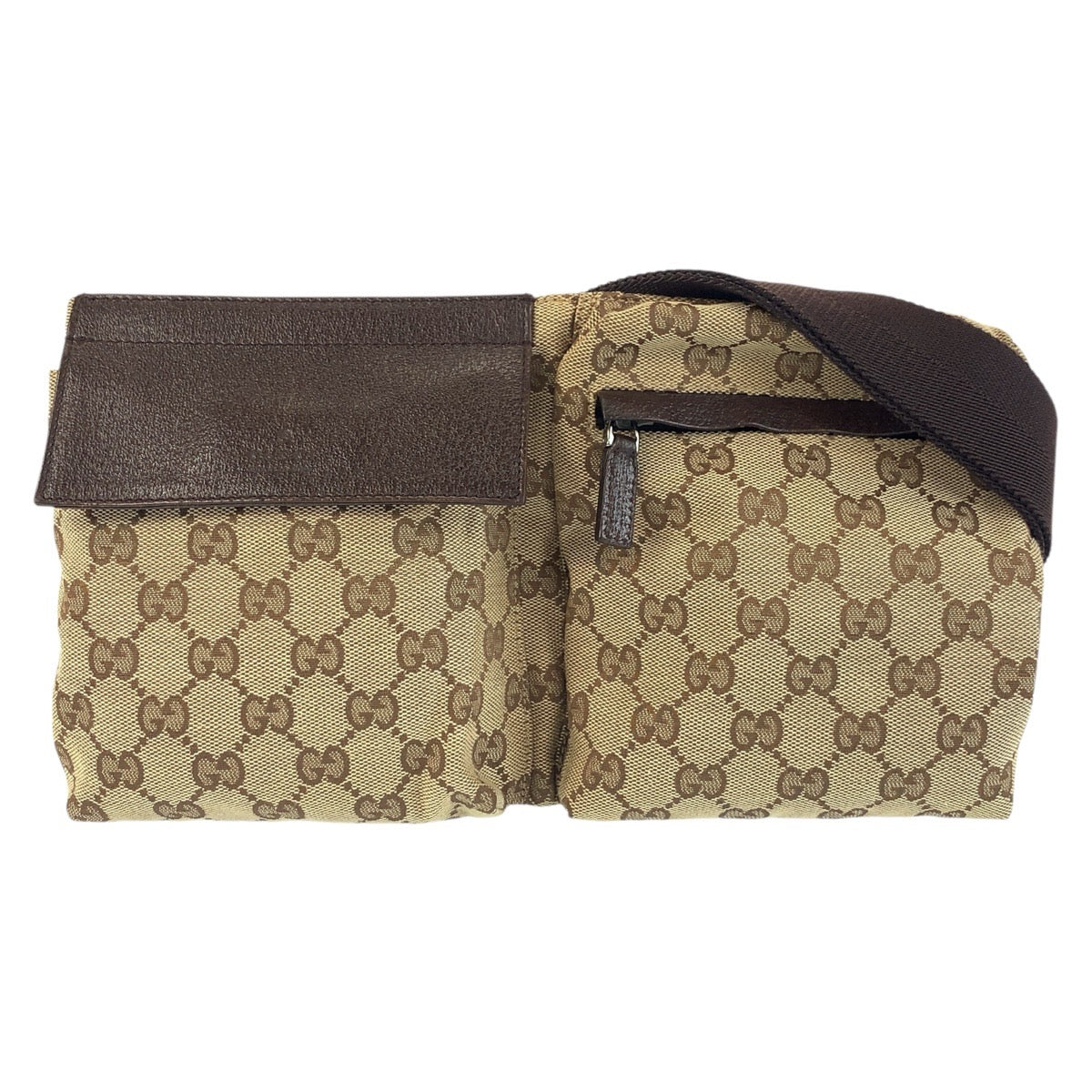 24146
GUCCI グッチ ブラウン ベージュ GGキャンバス / レザー 28566 ボディバッグ ウエストポーチ 男女兼用 メンズ AB42