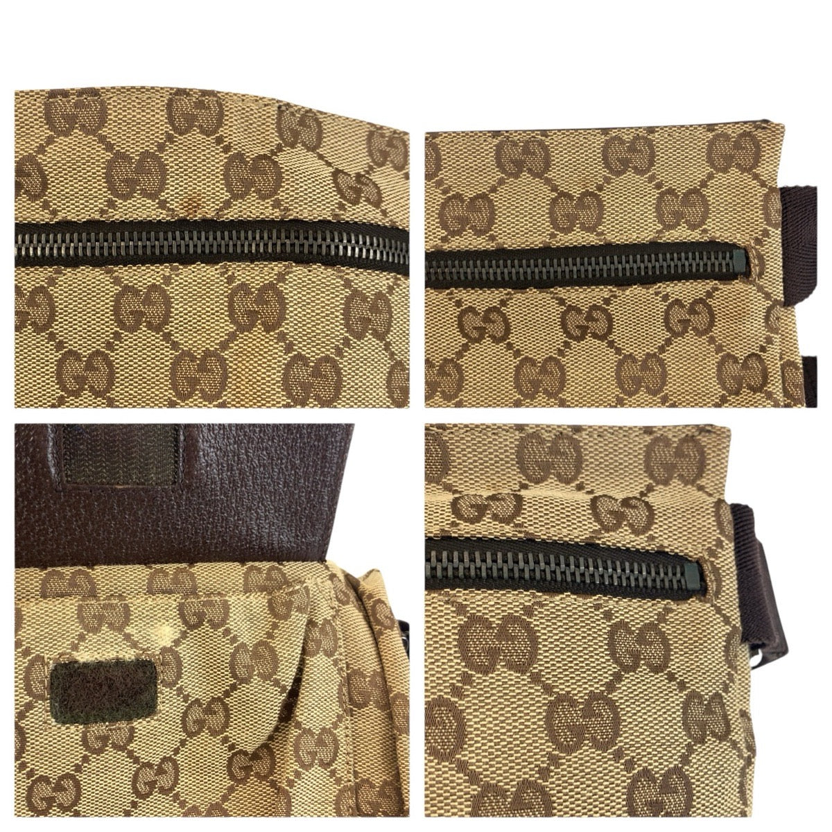 24146
GUCCI グッチ ブラウン ベージュ GGキャンバス / レザー 28566 ボディバッグ ウエストポーチ 男女兼用 メンズ AB42