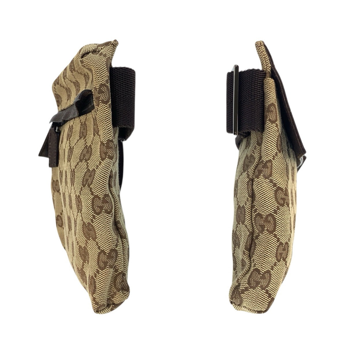 24146
GUCCI グッチ ブラウン ベージュ GGキャンバス / レザー 28566 ボディバッグ ウエストポーチ 男女兼用 メンズ AB42
