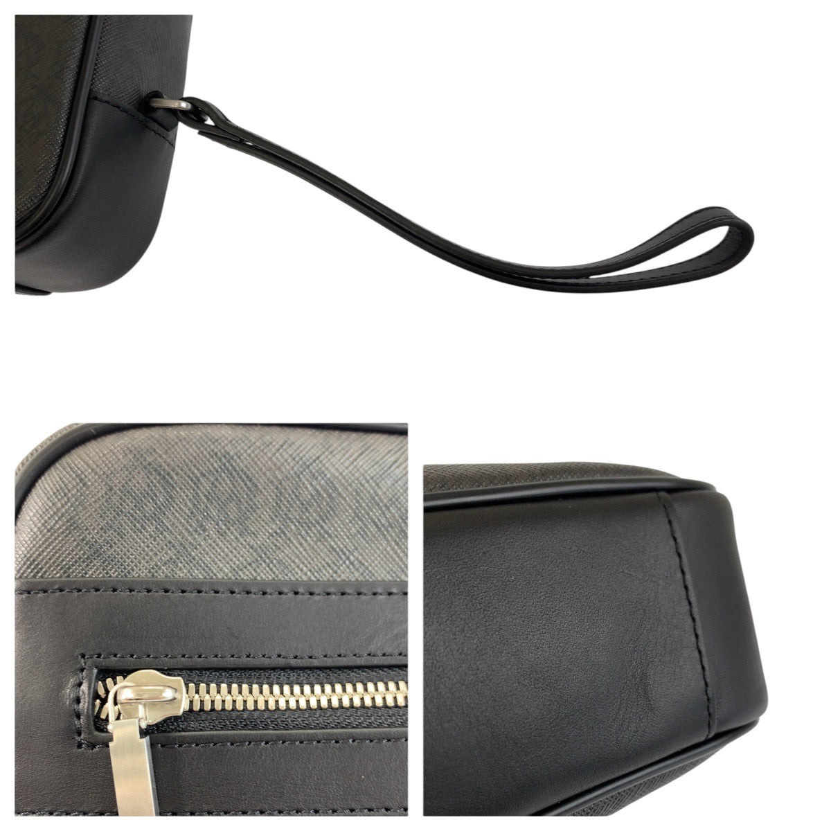 24147
Dunhill Windsor Black Black Silver Hardware PVC Clutch Bag Second Bag Men's A21