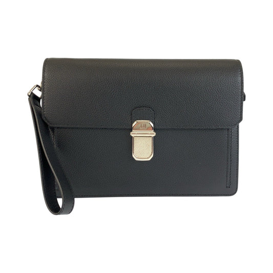 24148
Dunhill ダンヒル ブラック 黒 シルバー金具 レザー クラッチバッグ セカンドバッグ メンズ A21