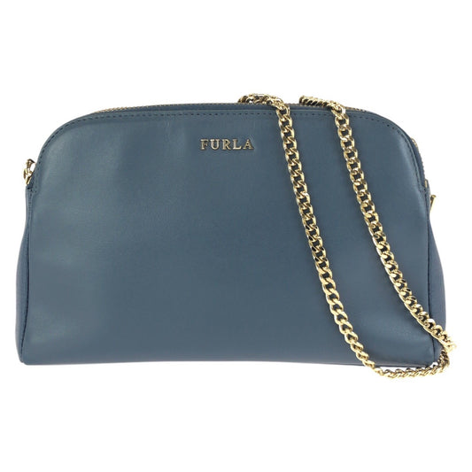 24151
Furla フルラ カプリッチョ ブルー ゴールド金具 レザー チェーンショルダーバッグ レディース ABP8