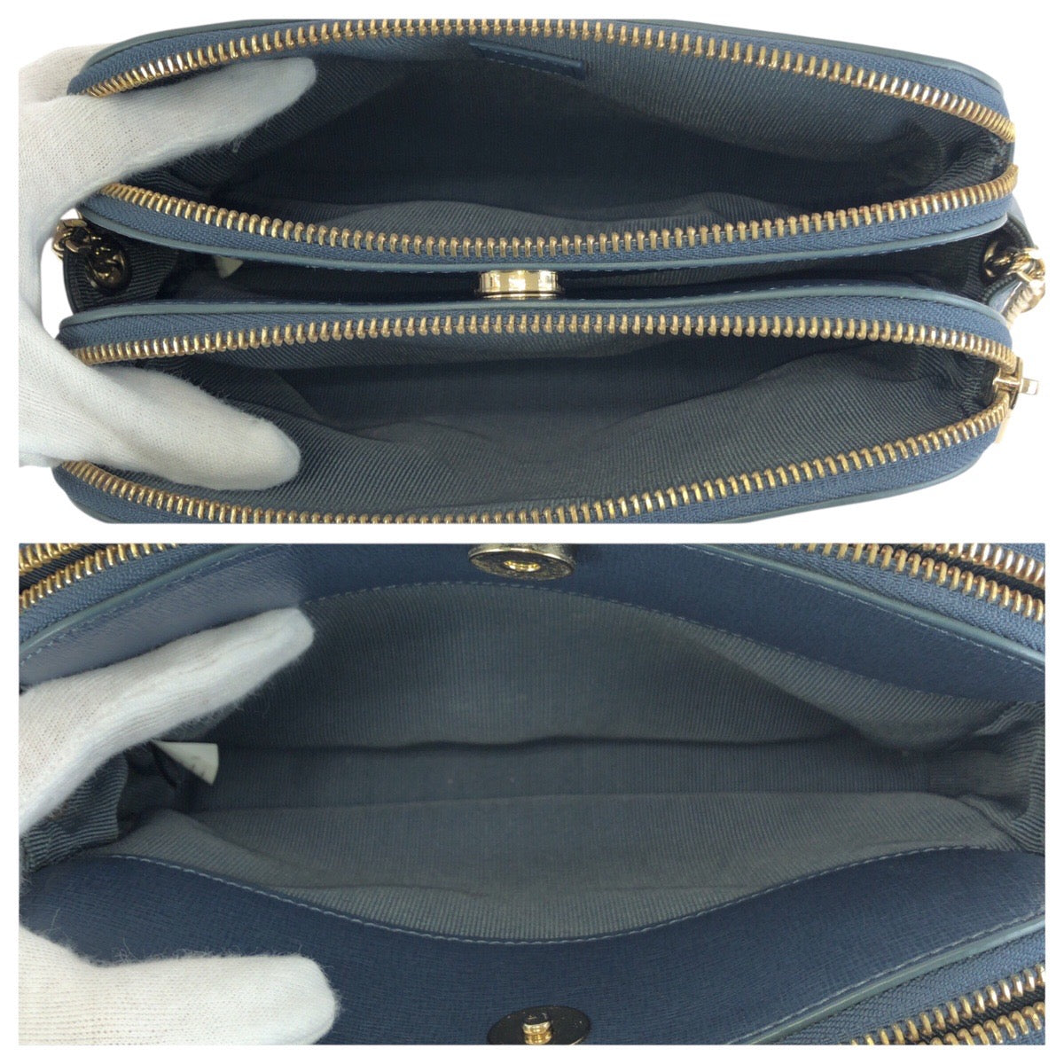 24151
Furla フルラ カプリッチョ ブルー ゴールド金具 レザー チェーンショルダーバッグ レディース ABP8