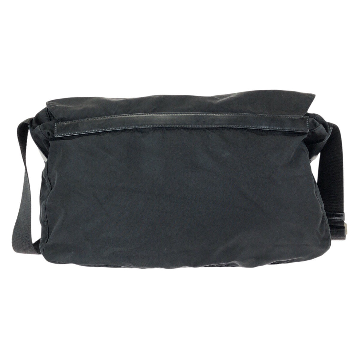 24152
PRADA プラダ テスート 三角ロゴプレート ブラック 黒 シルバー金具 ナイロン / レザー ショルダーバッグ メッセンジャーバッグ レディース AB35