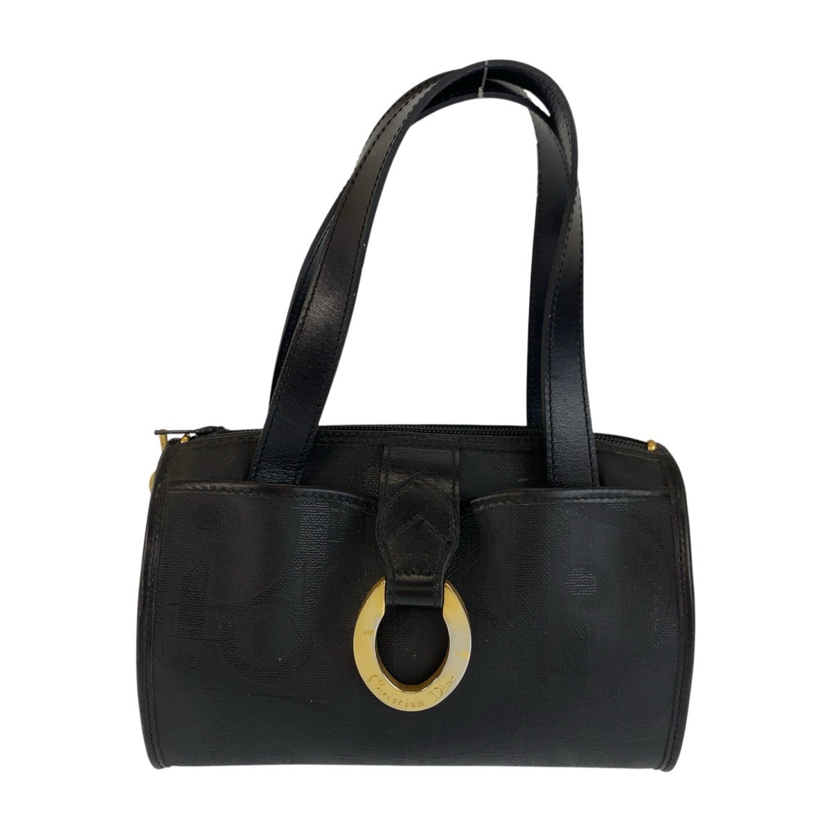 24153
Christian Dior クリスチャンディオール ヴィンテージ トロッター ブラック 黒 ゴールド金具 PVC / レザー ハンドバッグ ミニボストンバッグ レディース ABP44