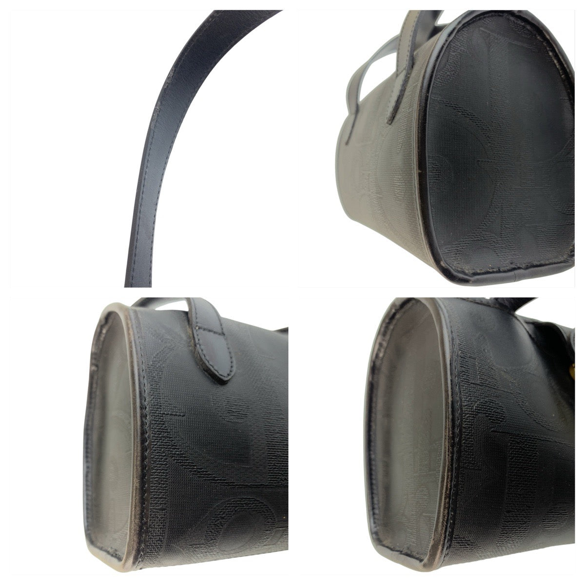 24153
Christian Dior クリスチャンディオール ヴィンテージ トロッター ブラック 黒 ゴールド金具 PVC / レザー ハンドバッグ ミニボストンバッグ レディース ABP44