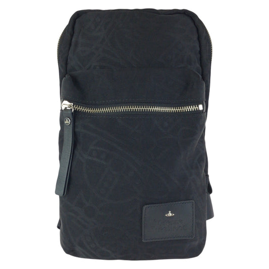 24157
Vivienne Westwood ヴィヴィアンウエストウッド ラインORBエンボス ブラック 黒 シルバー金具 ナイロン / レザー ボディバッグ ショルダーバッグ レディース ABP16