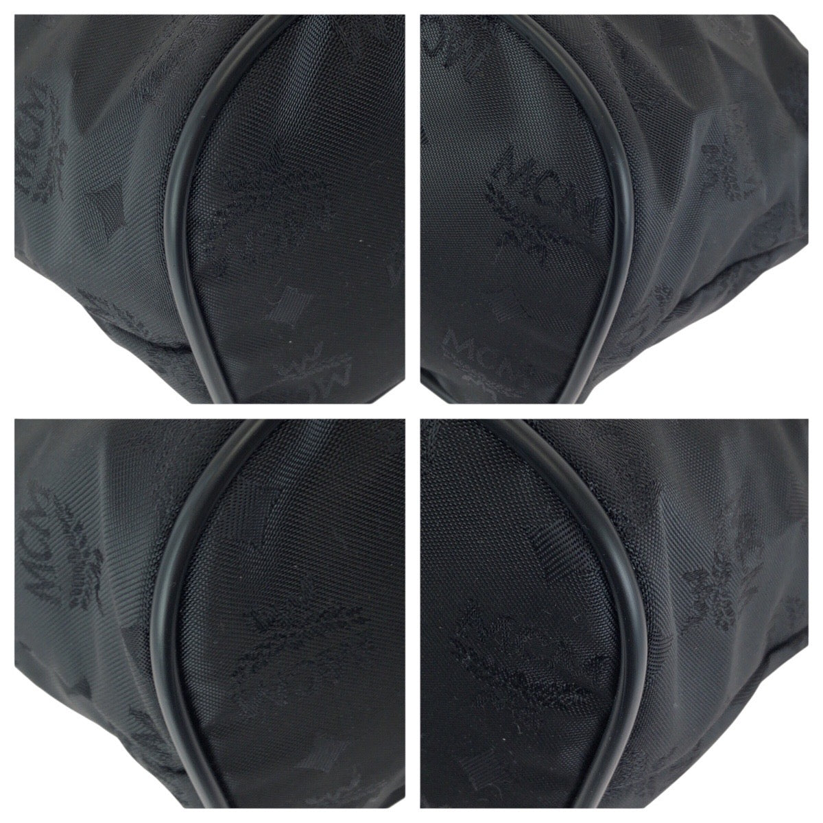 24158
MCM エム シー エム ヴィンテージ ヴィセトス ブラック 黒 ゴールド金具 ナイロン / レザー ハンドバッグ レディース ABP16