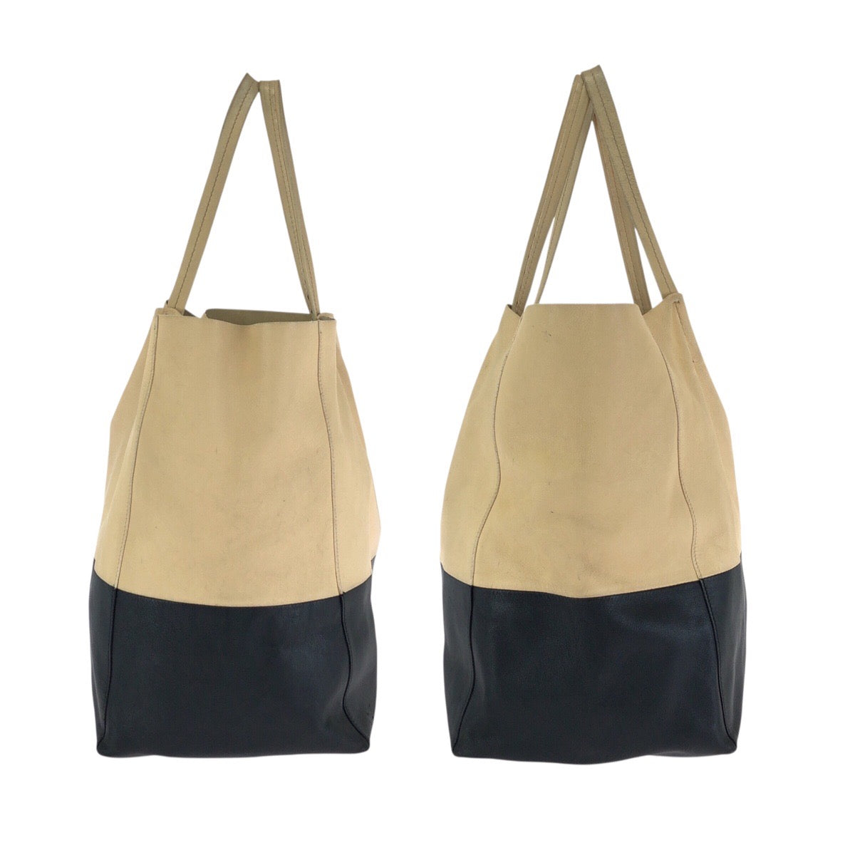 24163
CELINE セリーヌ ホリゾンタル カバ バイカラー ベージュ ブラック ゴールド金具 レザー トートバッグ ショルダーバッグ レディース AB35