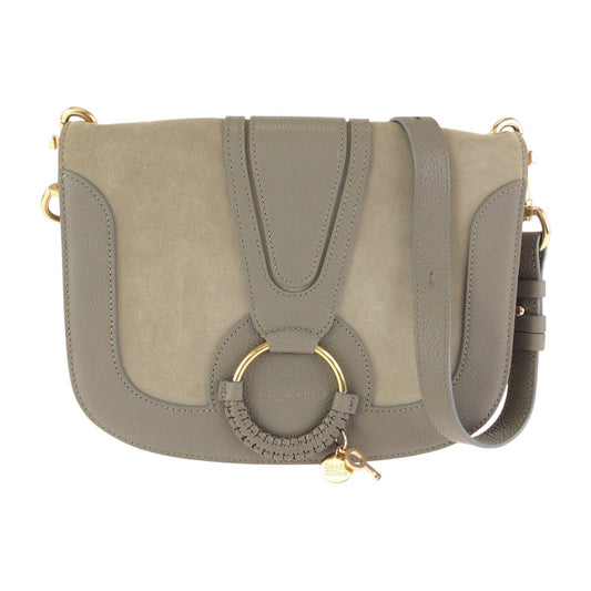 24164
SEE BY CHLOE シーバイクロエ グレー ゴールド金具 レザー 03 17 76 65 ショルダーバッグ ハンドバッッグ レディース A28