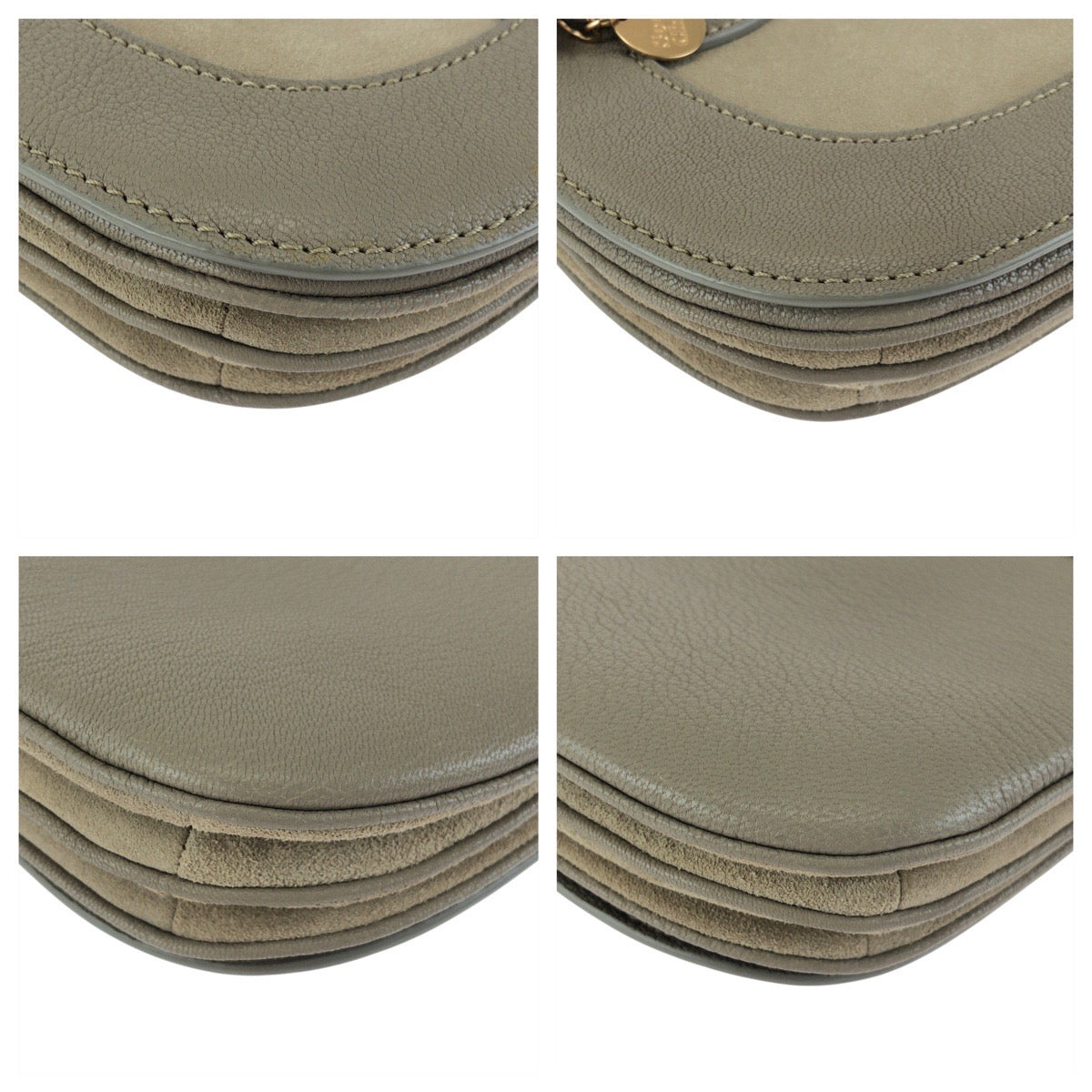 24164
SEE BY CHLOE シーバイクロエ グレー ゴールド金具 レザー 03 17 76 65 ショルダーバッグ ハンドバッッグ レディース A28