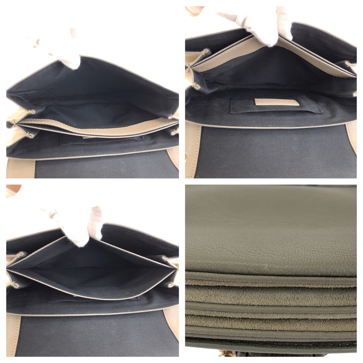 24164
SEE BY CHLOE シーバイクロエ グレー ゴールド金具 レザー 03 17 76 65 ショルダーバッグ ハンドバッッグ レディース A28