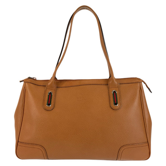 24165
GUCCI グッチ シェリーライン ブラウン シルバー金具 レザー 293599 トートバッグ ショルダーバッグ レディース A44
