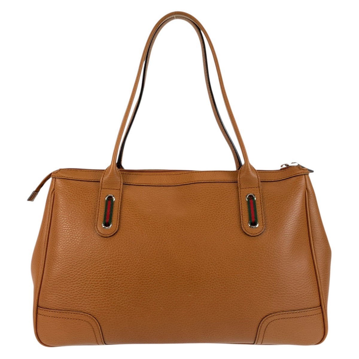 24165
GUCCI グッチ シェリーライン ブラウン シルバー金具 レザー 293599 トートバッグ ショルダーバッグ レディース A44