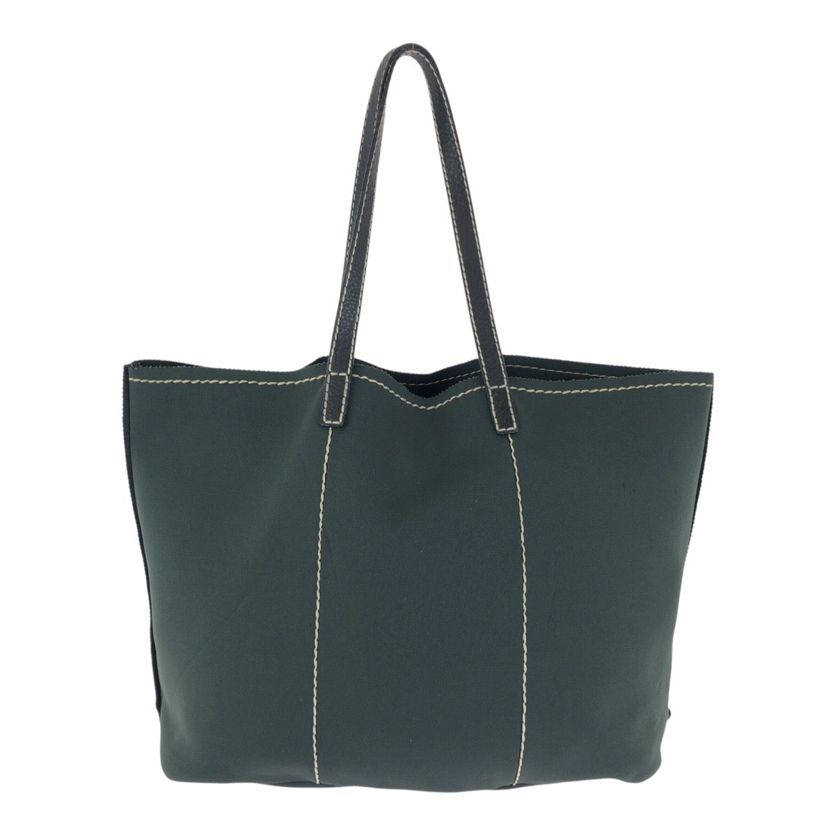24166
PRADA プラダ 三角ロゴプレート カーキ グリーン シルバー金具 レザー / ネオプレーン トートバッグ ショルダーバッグ レディース ABP35