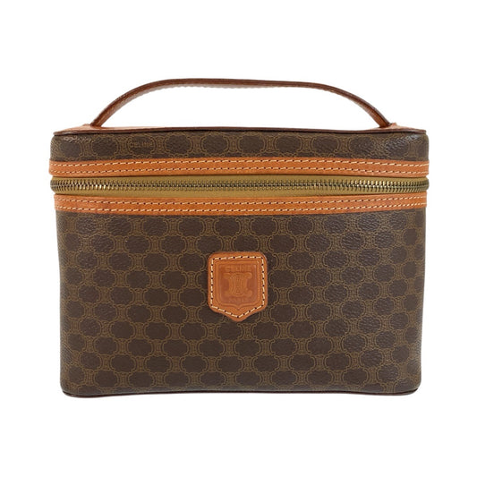 24167
CELINE セリーヌ ヴィンテージ マカダム ブラウン ゴールド金具 PVC / レザー M95 ハンドバッグ バニティバッグ レディース ABP30
