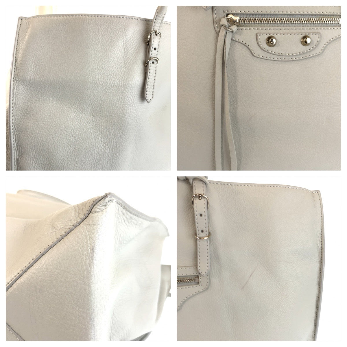 24169
BALENCIAGA バレンシアガ ザ ペーパー グレー シルバー金具 レザー 236701 トートバッグ ハンドバッグ レディース A63