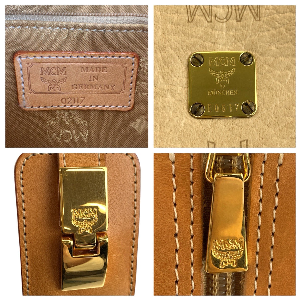 24170
MCM エム シー エム ヴィセトス ベージュ ブラウン ゴールド金具 レザー ショルダーバッグ レディース ABP30