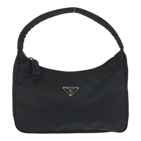 24171
PRADA プラダ テスート 三角ロゴプレート ブラック 黒 シルバー金具 ナイロン ハンドバッグ アクセサリーポーチ レディース A44