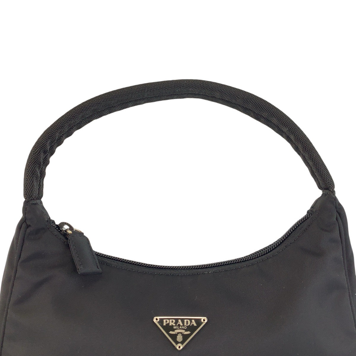 24171
PRADA プラダ テスート 三角ロゴプレート ブラック 黒 シルバー金具 ナイロン ハンドバッグ アクセサリーポーチ レディース A44