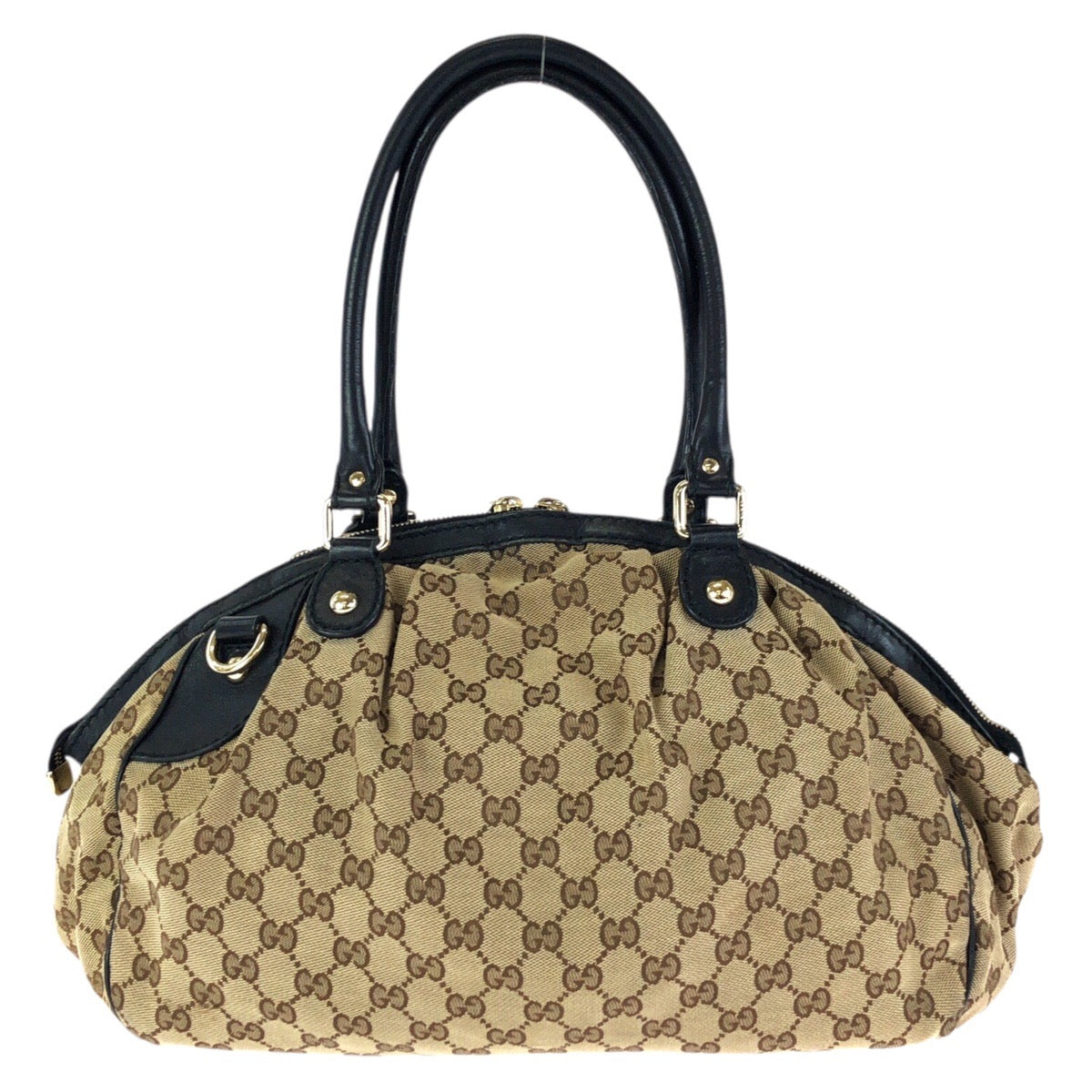 24172
GUCCI グッチ スーキー ２way ベージュ ブラック ゴールド金具 GGキャンバス / レザー 223974 ショルダーバッグ トートバッグ レディース ABP44