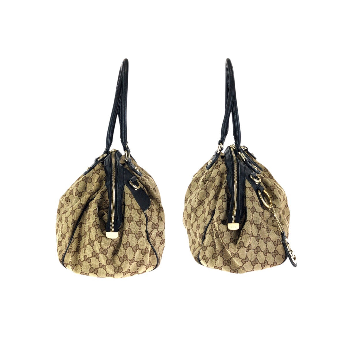 24172
GUCCI グッチ スーキー ２way ベージュ ブラック ゴールド金具 GGキャンバス / レザー 223974 ショルダーバッグ トートバッグ レディース ABP44