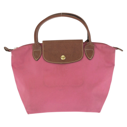 24173
Longchamp ロンシャン ル プリアージュ ピンク ブラウン ゴールド金具 ナイロン / レザー ハンドバッグ トートバッグ レディース ABP8