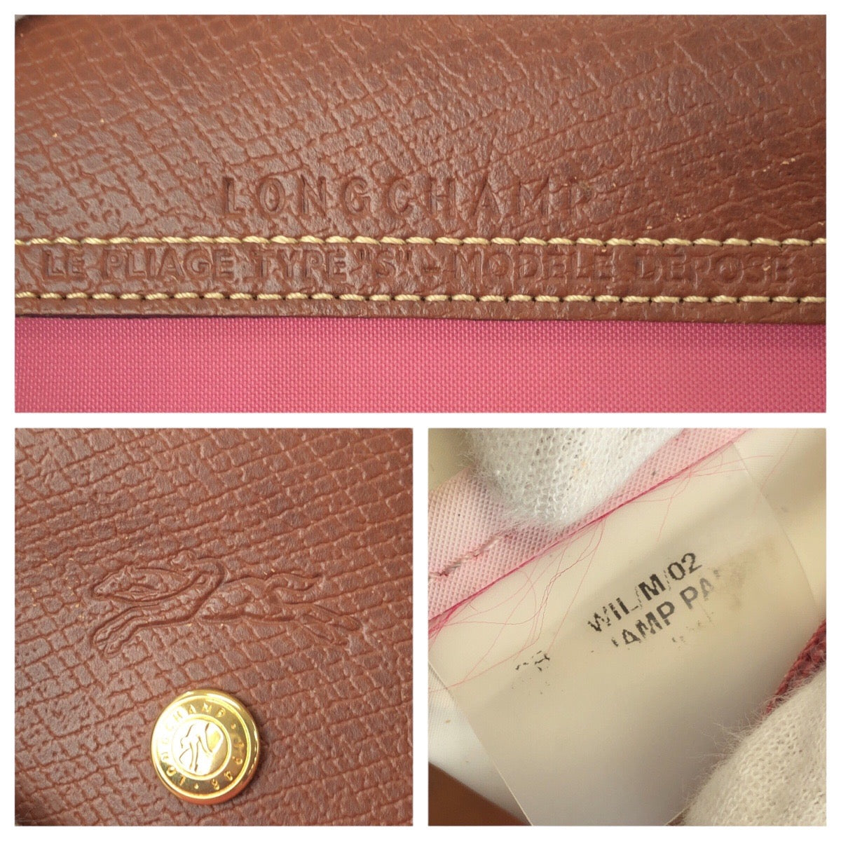 24173
Longchamp ロンシャン ル プリアージュ ピンク ブラウン ゴールド金具 ナイロン / レザー ハンドバッグ トートバッグ レディース ABP8