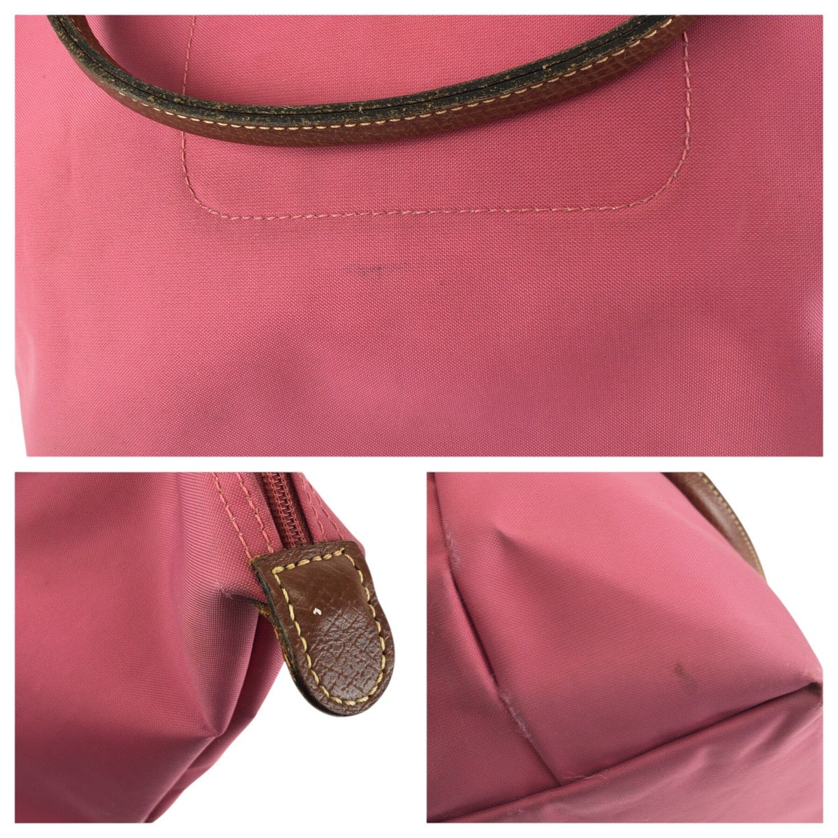 24173
Longchamp ロンシャン ル プリアージュ ピンク ブラウン ゴールド金具 ナイロン / レザー ハンドバッグ トートバッグ レディース ABP8