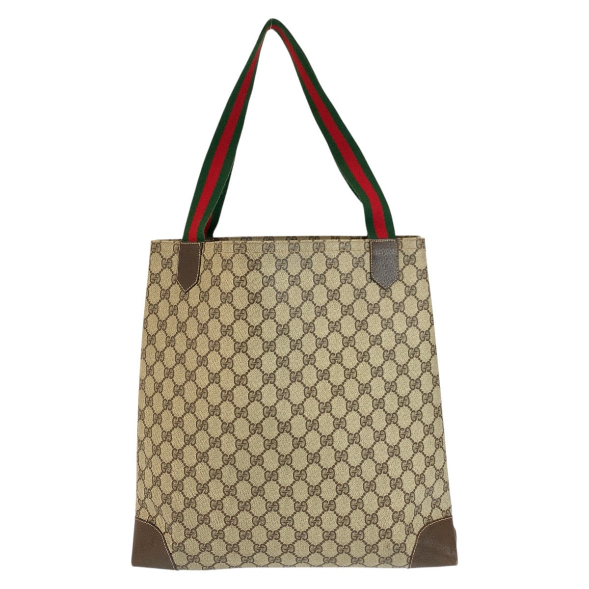 24175
GUCCI Vintage Sherry Line Beige Brown Gold Hardware GG Supreme Canvas / Leather Tote Bag Shoulder Bag Ladies AB23