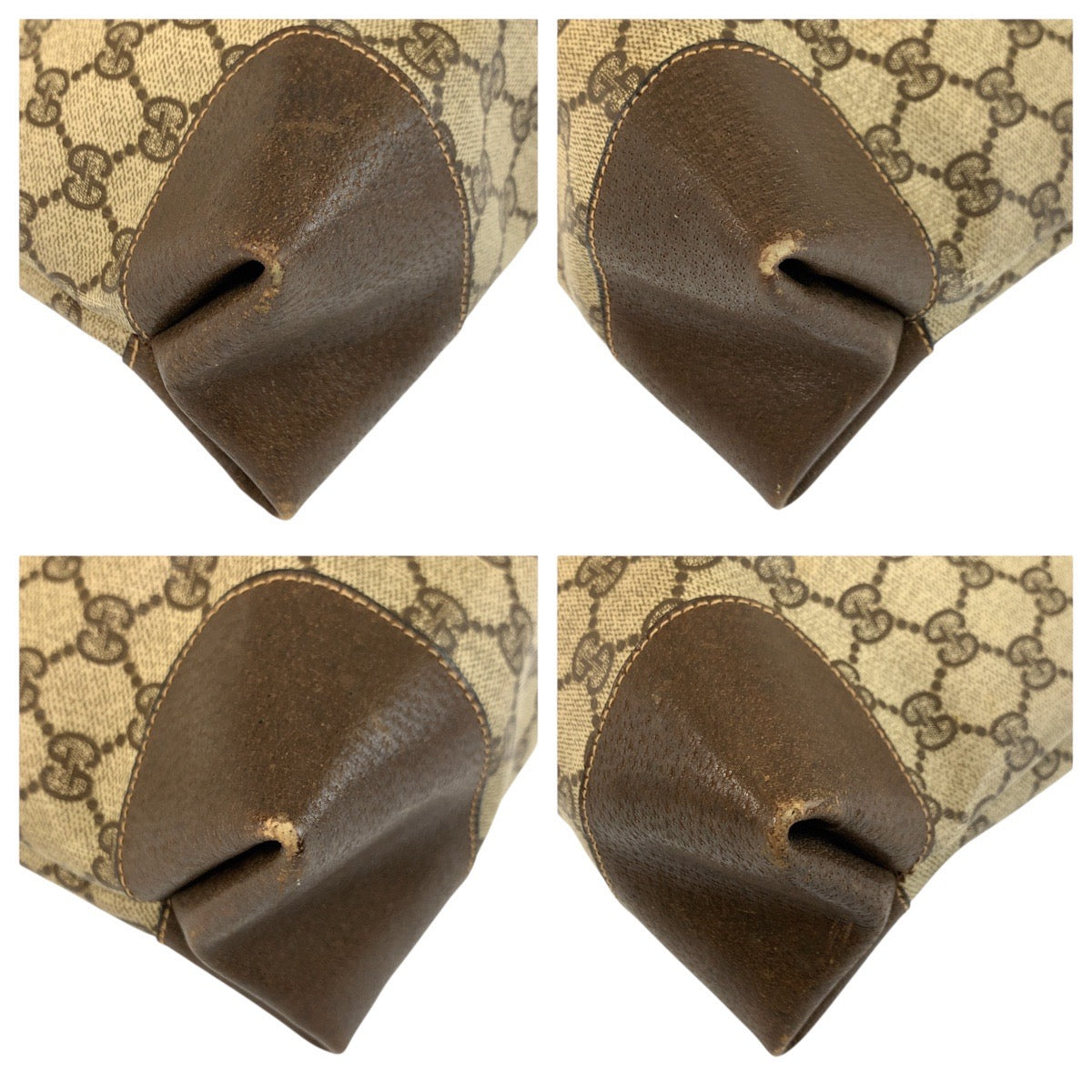 24175
GUCCI Vintage Sherry Line Beige Brown Gold Hardware GG Supreme Canvas / Leather Tote Bag Shoulder Bag Ladies AB23
