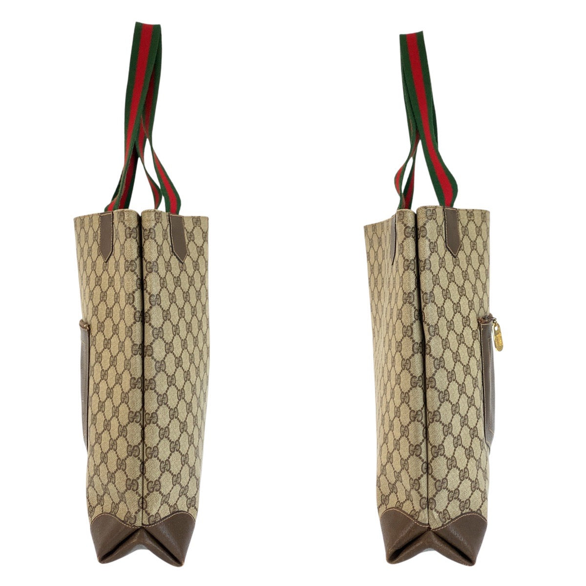 24175
GUCCI Vintage Sherry Line Beige Brown Gold Hardware GG Supreme Canvas / Leather Tote Bag Shoulder Bag Ladies AB23