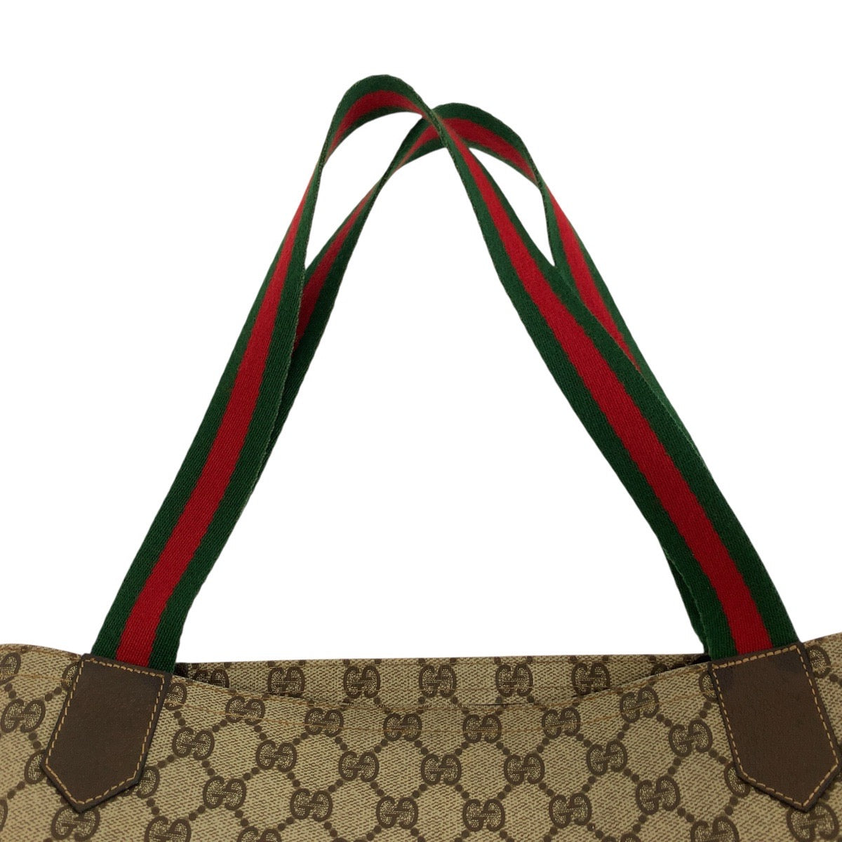 24175
GUCCI Vintage Sherry Line Beige Brown Gold Hardware GG Supreme Canvas / Leather Tote Bag Shoulder Bag Ladies AB23