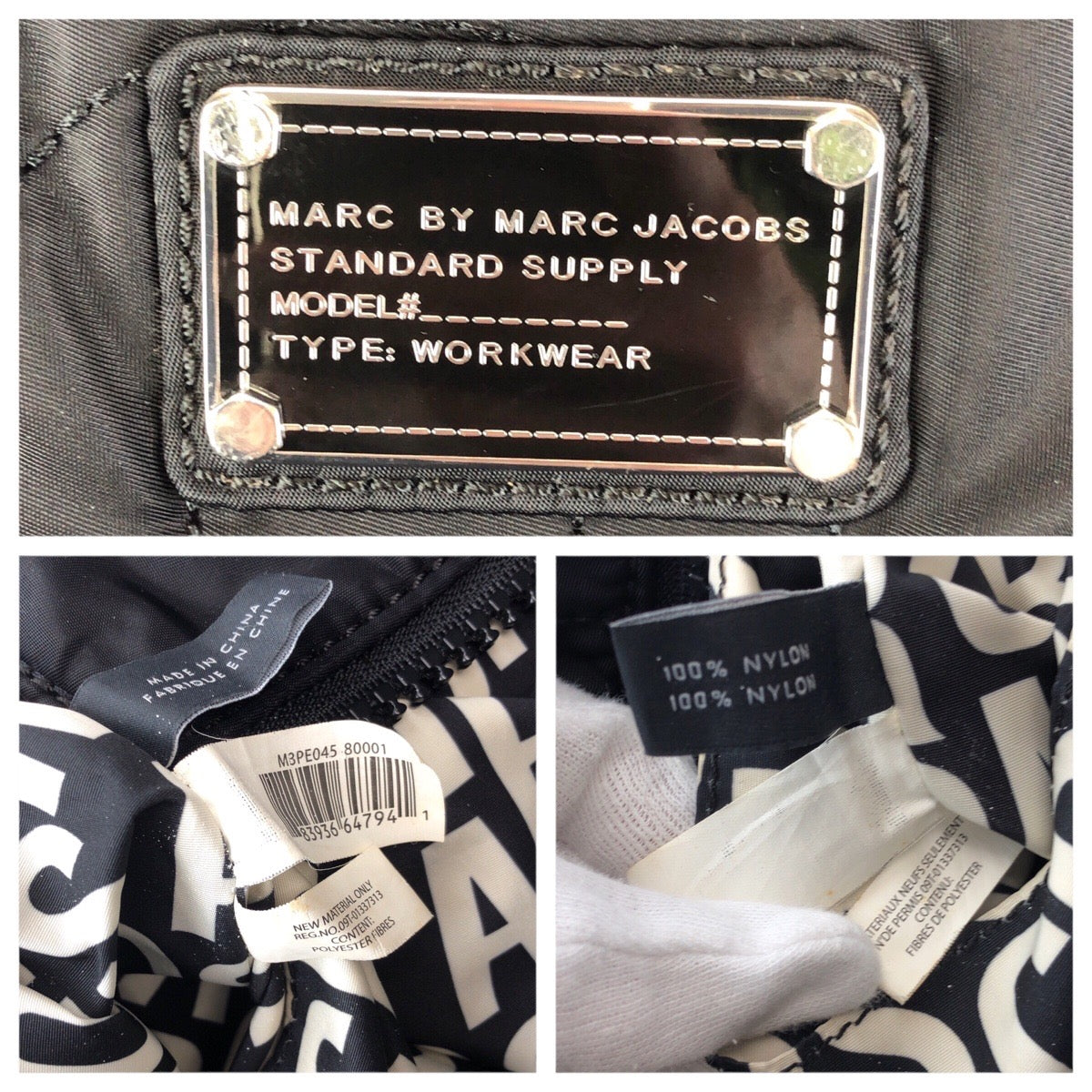 24176
MARC JACOBS マークジェイコブス ブラック 黒 シルバー金具 ナイロン M3PE045 トートバッグ ショルダーバッグ レディース ABP8